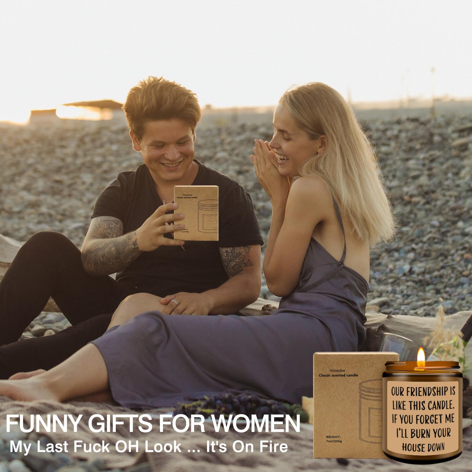Premium Lavender Scented Soy Candle - Thoughtful Birthday & Christmas Gift for Women & Friends | Funny Friendship Candle for Home Decor, Relaxation & Aromatherapy