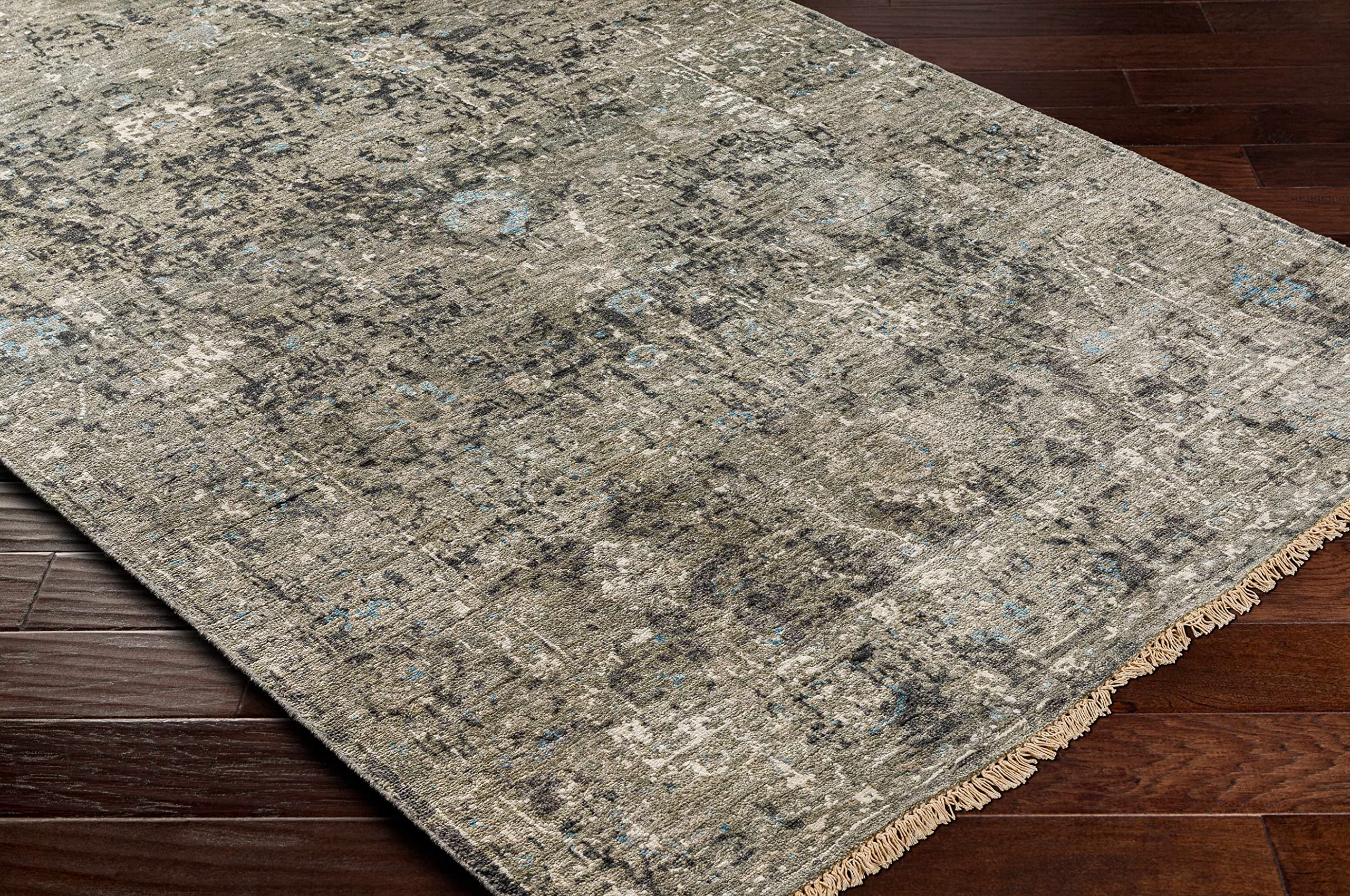 Hauteloom Becerril Traditional Area Rug 2' x 3' - Charcoal, Ice Blue, Gray - Soft Living Room & Bedroom Rug for Home Decor - Perfect for Cozy Spaces, Family Gatherings, and Relaxation
