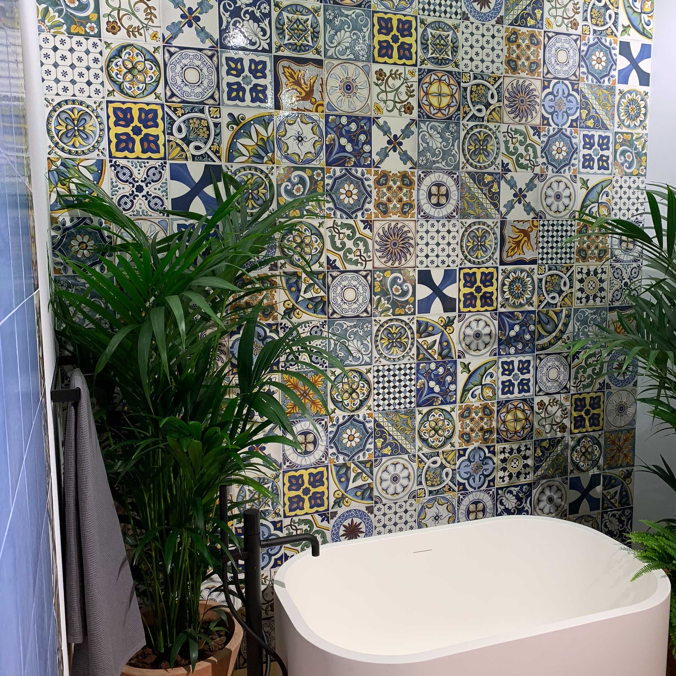 Vita Sole Mix Spanish Encaustic Tile - Handmade Cement Tiles for Kitchen Backsplash, Bathroom Floor & Wall Decor