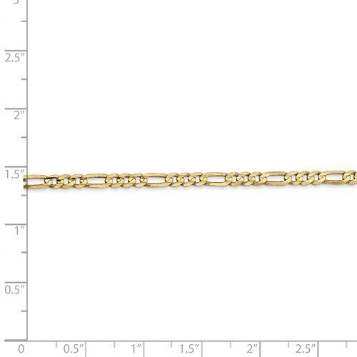 14K Yellow Gold 3mm Concave Open Figaro Chain Necklace - 5 Adjustable Lengths for Layering & Everyday Wear