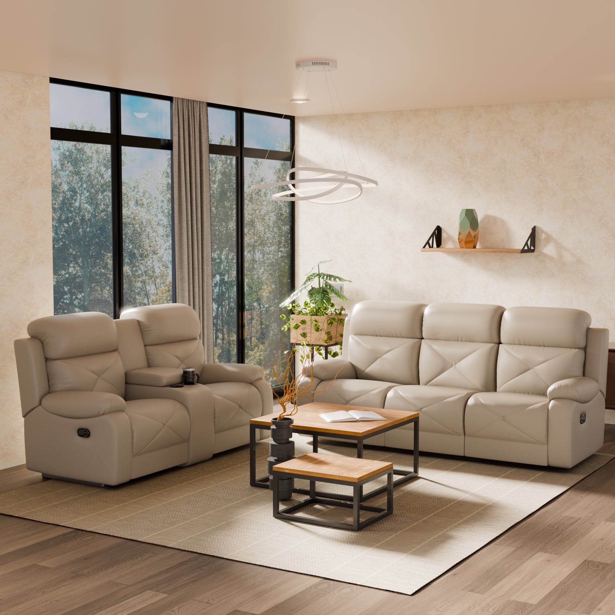 Premium Lorna Leather Recliner Sofa - Genuine Leather Living Room Chair with Adjustable Backrest & Footrest - Perfect for Home Theater, Gaming & Relaxation