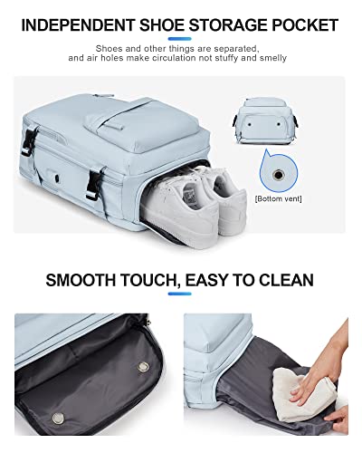 VGCUB 40L Large Travel Backpack for Women & Men - Waterproof Carry On Backpack with 17 Inch Laptop Compartment - Flight Approved Business Work Backpack - Perfect for Air Travel, Commuting & Outdoor Adventures - Blue