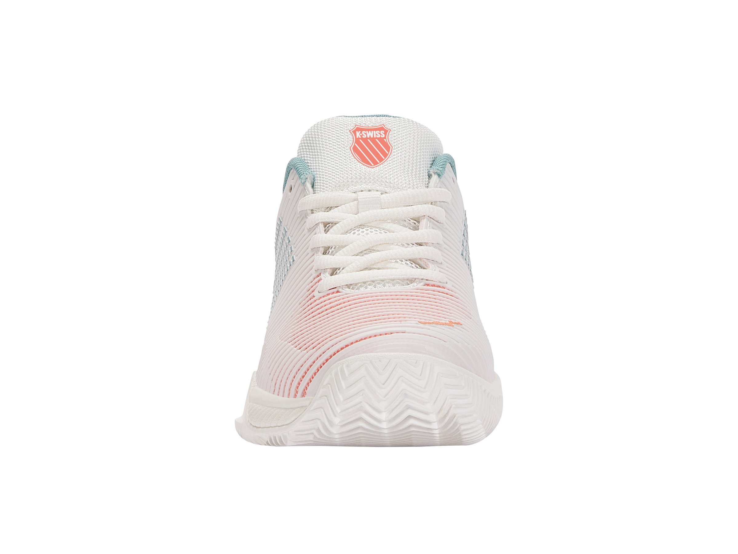 HyperCourt Express 2 Clay Tennis Shoes for Men - Blanc de Blanc/Nile Blue/Desert Flower | Lightweight & Durable Court Shoes for Clay Courts | Perfect for Competitive Matches & Training Sessions