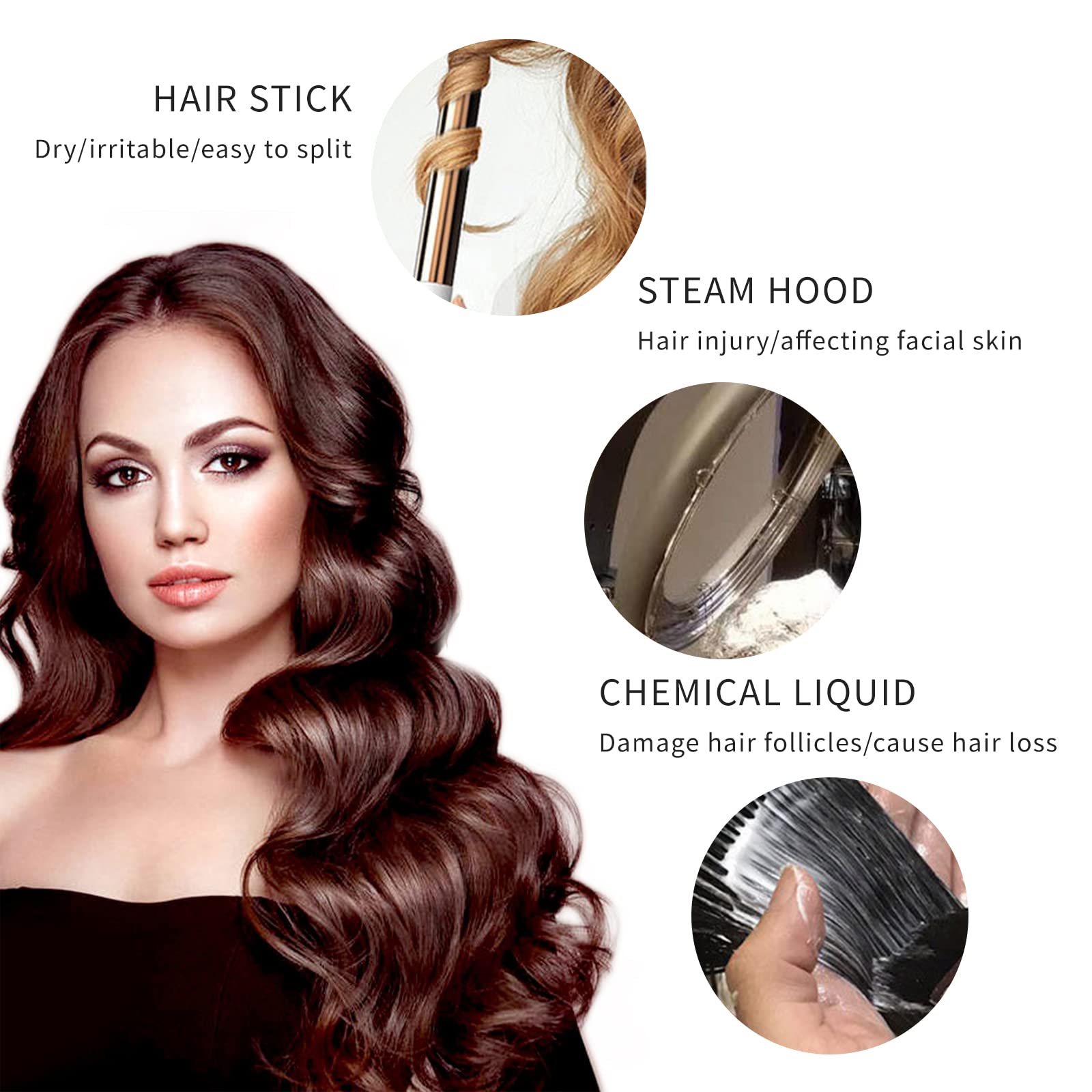 4pcs Self-Grip Hair Rollers for Heatless Curls & Volume - Salon Quality Sticky Hair Rollers & Curling Tools (Black) - Perfect for Home Styling, Salon Use & Overnight Curls