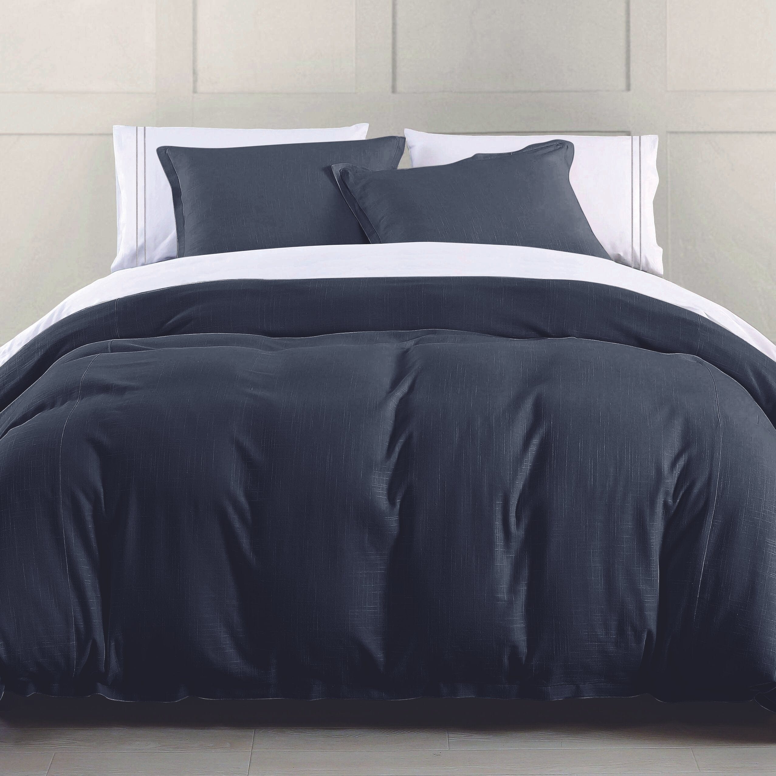 Hera Washed Linen Flange Bedding Set - Queen Size, Soft & Breathable 100% Linen Sheets - Perfect for Cozy Bedroom, Guest Room & Vacation Home