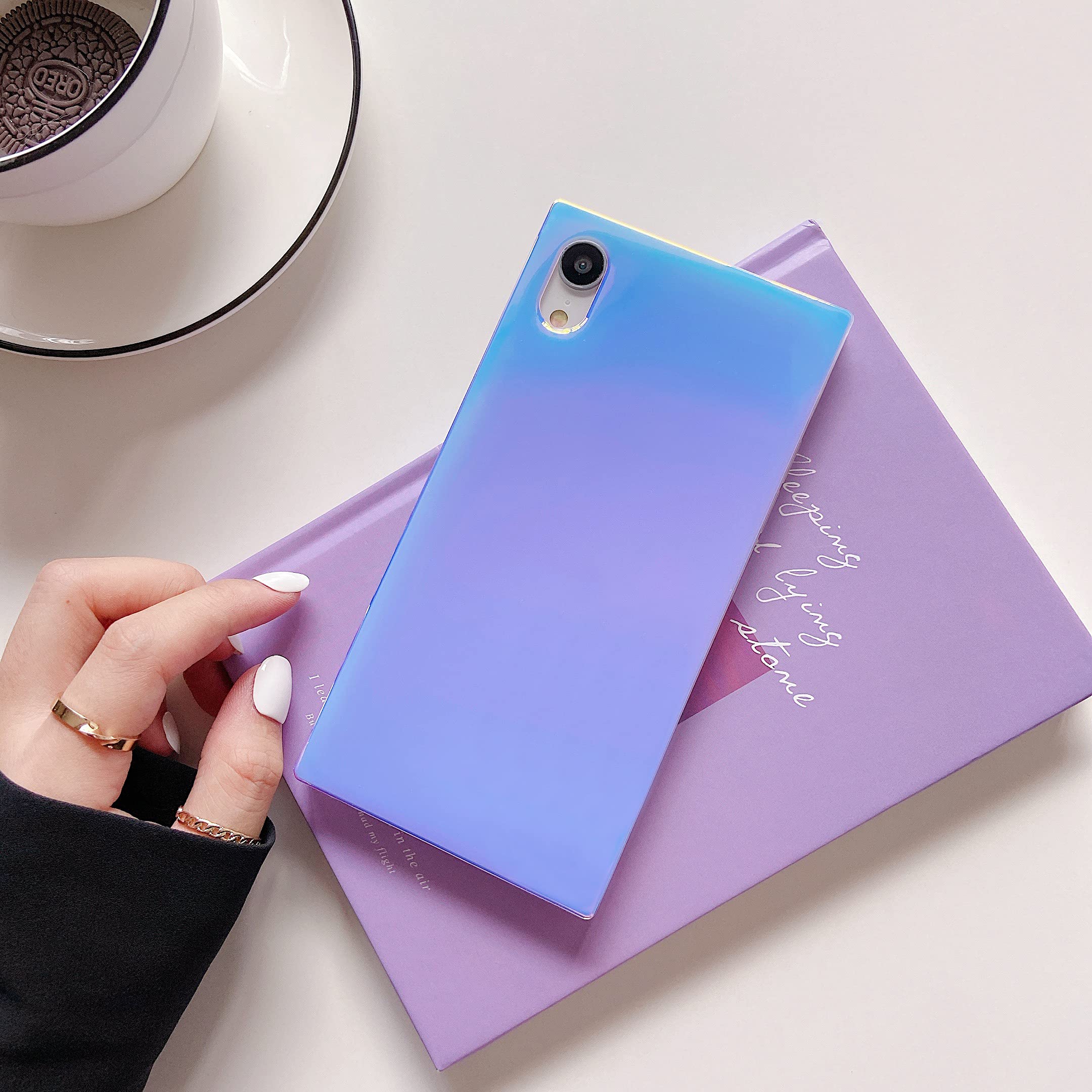 Cocomii Holographic Mirror iPhone XR Case - Iridescent Rectangle Protective Cover for iPhone XR 6.1 inch (Opaque) - Trendy Phone Case for Women, Girls & Men | Perfect for Daily Use, Parties & Gifting