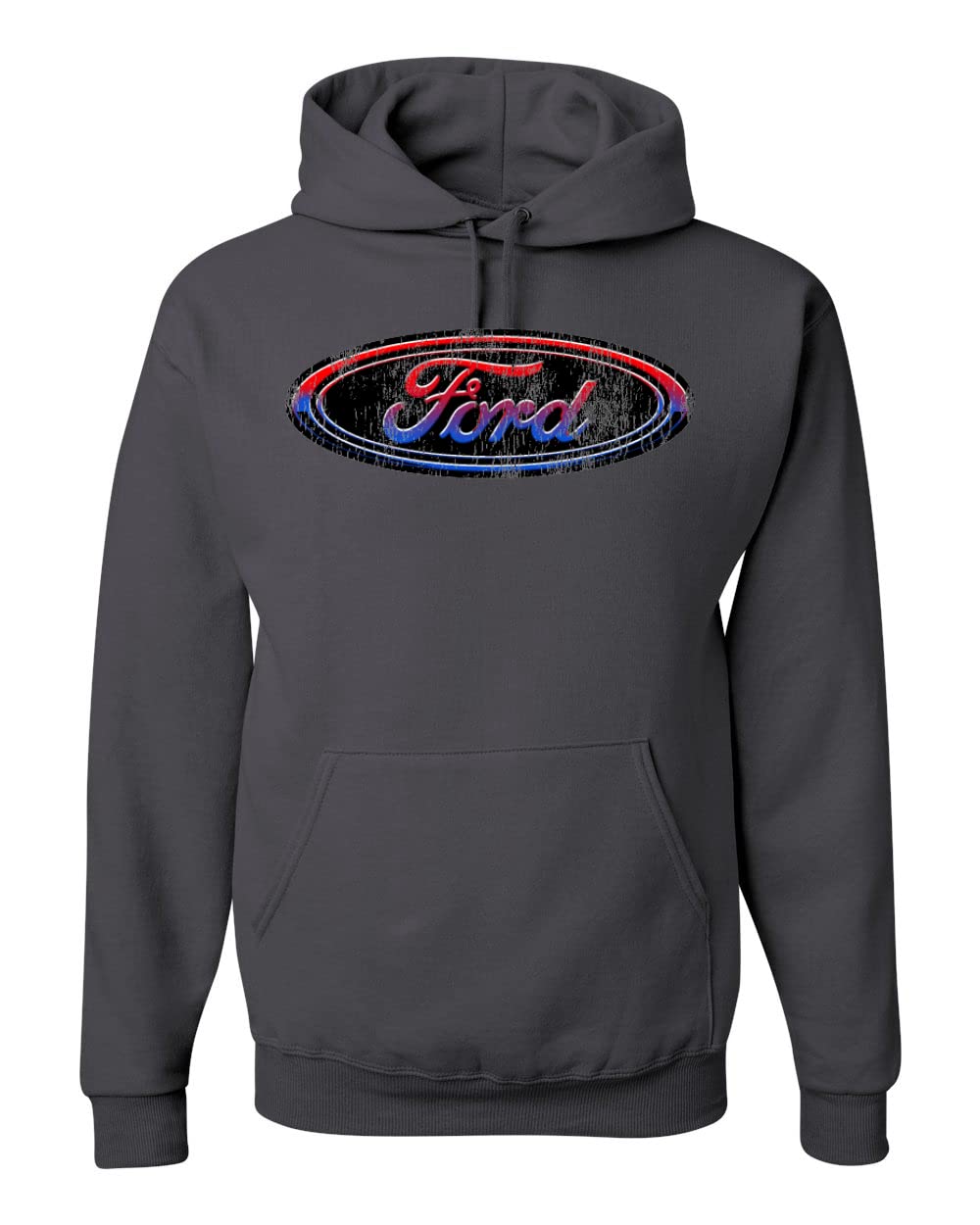 Wild Bobby Ford Logo Graphic Hoodie Sweatshirt - Red, Blue & Black Colors - Unisex Pullover for Car & Truck Enthusiasts - Perfect for Casual Wear, Car Shows & Outdoor Activities