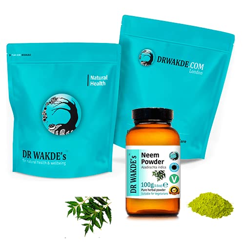 DR WAKDE'S Pure Neem Powder (Azadirachta Indica) - 100g (3.5oz) | Organic Raw Dried Neem Leaf Powder | Natural Aroma & Freshness | Fine Ground Vegan Superfood | Premium Grade Unprocessed | For Skin Care, Hair Treatment & Natural Remedies