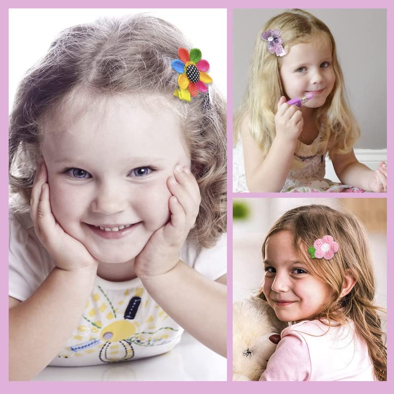 BELICIA Baby Hair Clips for Girls - 14PCS Cute Rainbow Cartoon Hairpins & Barrettes for Toddlers - Non-Slip Hair Accessories for Kids, School, Parties & Daily Styling
