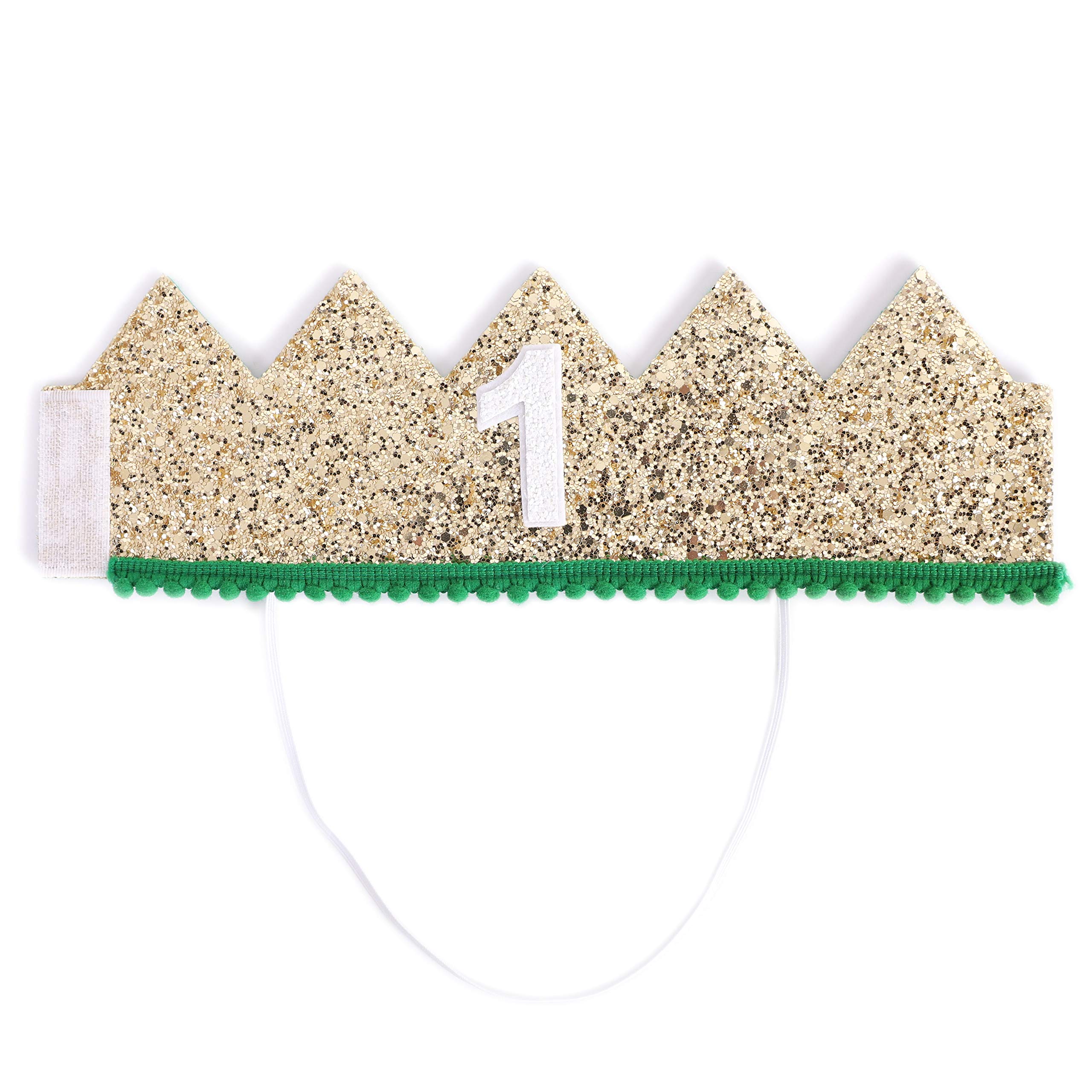 Wild One 1st Birthday Hat - Green & Gold Party Decor for Baby's First Birthday | Perfect for 1st Birthday Photos, Cake Smash & Milestone Celebrations