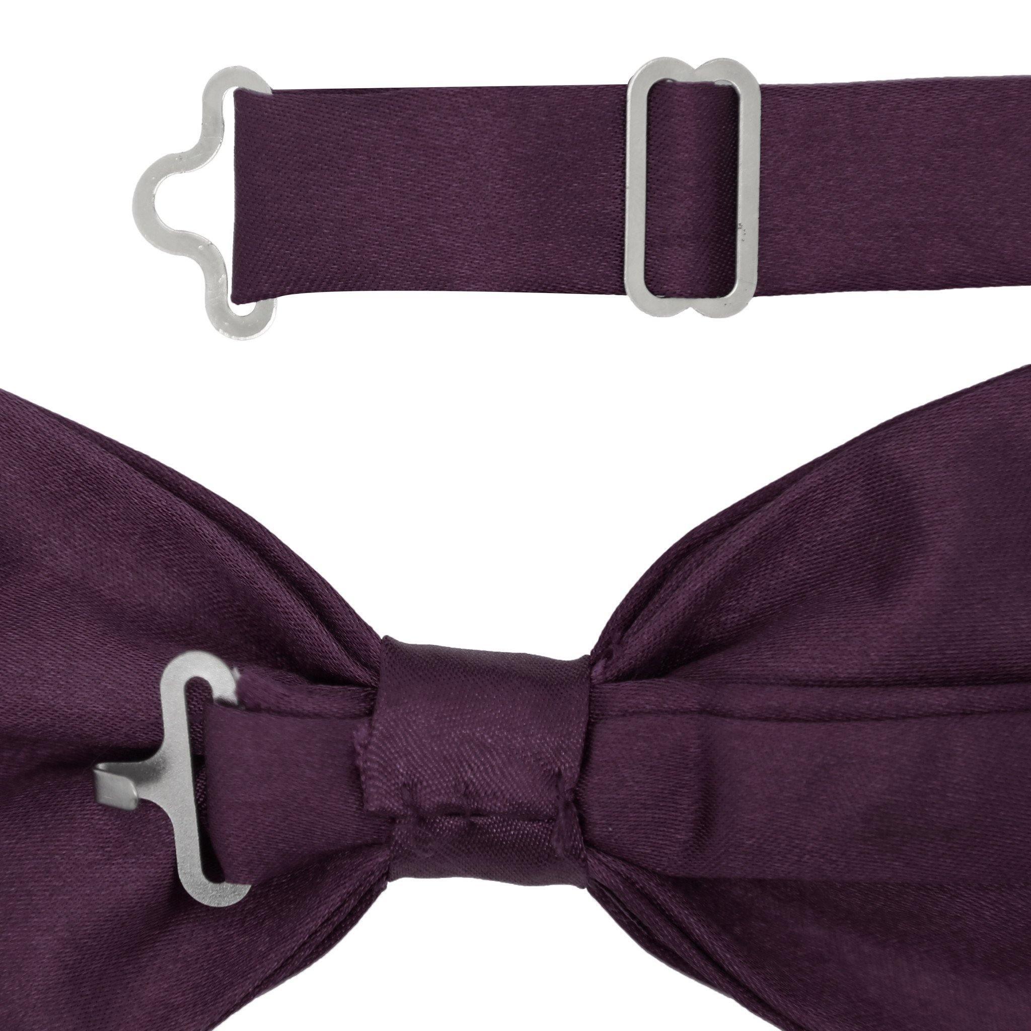 Elegant GIA Dark Purple Satin Adjustable Bow Tie for Men - Perfect for Weddings, Prom, Formal Events & Special Occasions