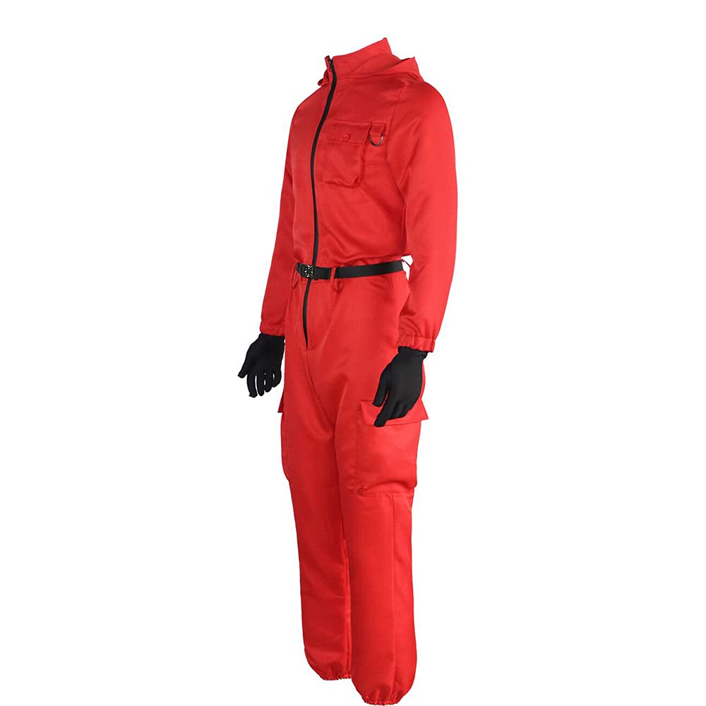 Men's Red Jumpsuit Costume - Adult Cosplay Outfit for Halloween, Parties & Comic Con | Premium Quality Red Suit for Superhero & Themed Events
