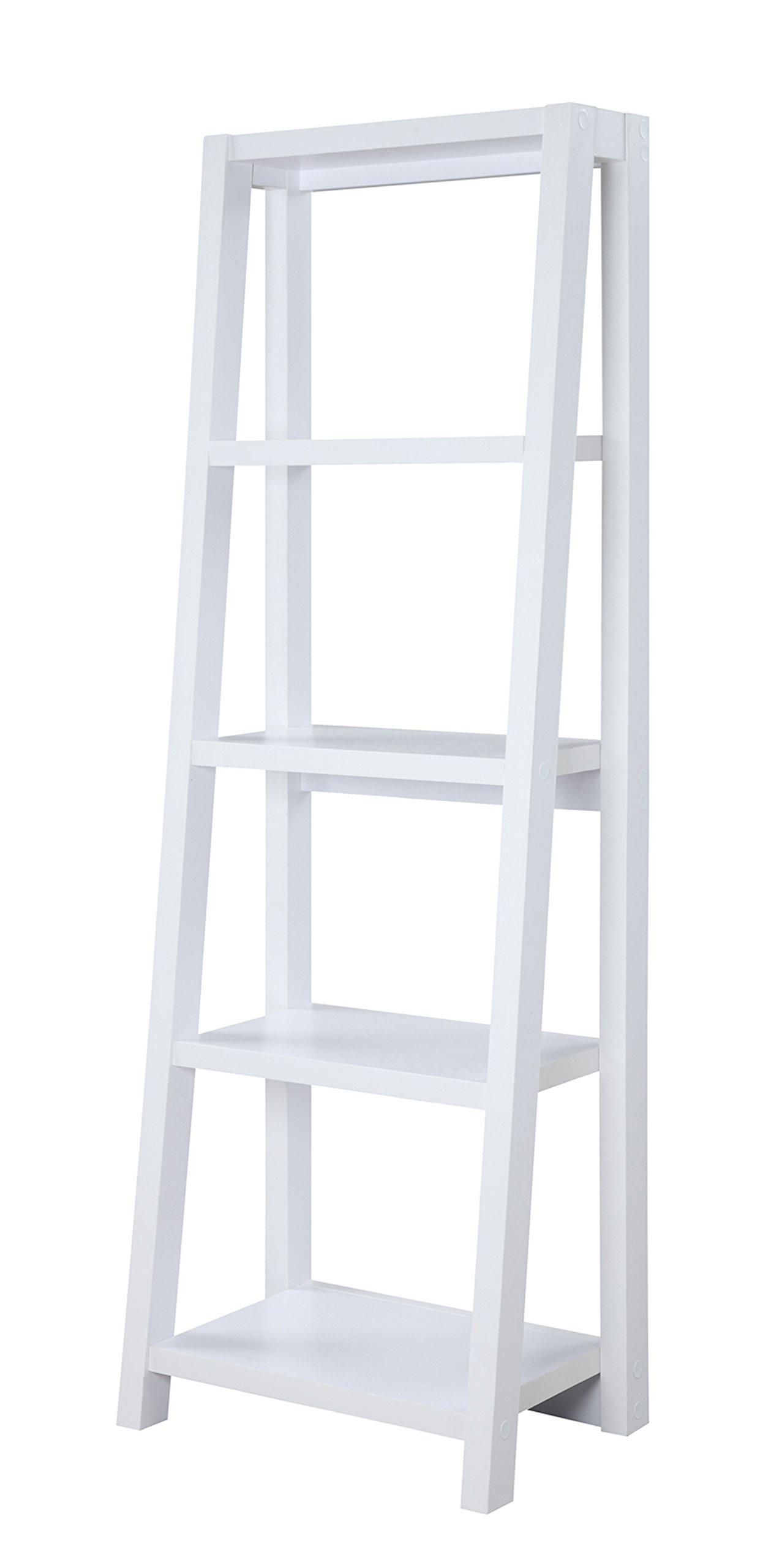 Convenience Concepts Newport Lilly Bookcase - White Wooden Bookshelf for Home & Office Storage | Perfect for Living Room, Bedroom, or Study Organization
