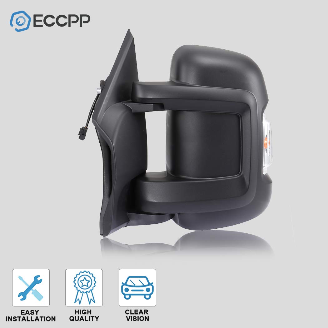 ECCPP Left Side View Mirror Replacement for 2014-2019 Ram ProMaster 3500 - Black Manual Adjustable Driver Side Mirror with Turn Signal | Perfect for Truck Upgrades & Fleet Vehicle Maintenance