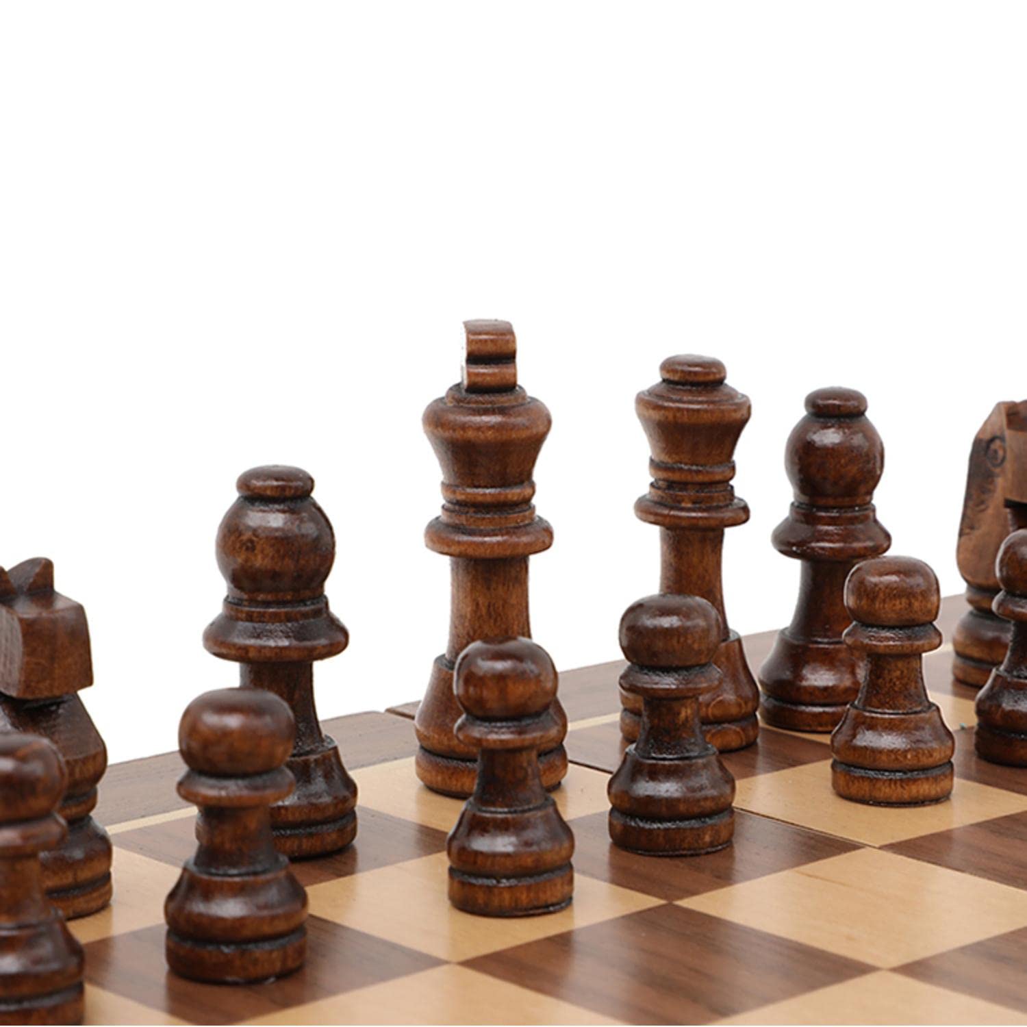 Premium Wooden Chess Set with Foldable Board & Storage Compartment | Classic Strategy Game for Adults, Kids & Family Game Night | Perfect for Travel, Home & Office Use