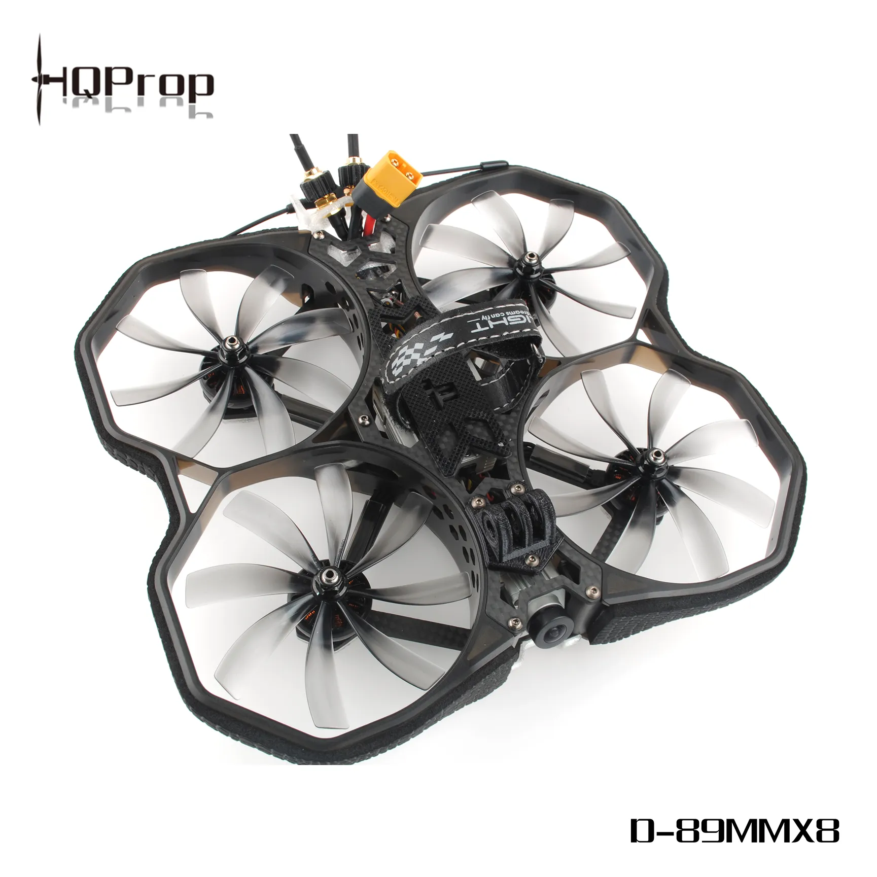 HQProp Duct 89mm x 8 Cinewhoop Propellers - Grey Polycarbonate (4CW+4CCW) - 8 Pack - Durable FPV Drone Props for Smooth Cinewhoop Filming & Freestyle Flying