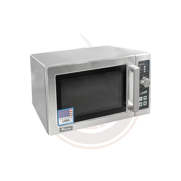 Amana RCS10DSE 1000W Commercial Microwave with Dial Control - 120V Countertop Oven for Restaurants, Cafes & Office Break Rooms