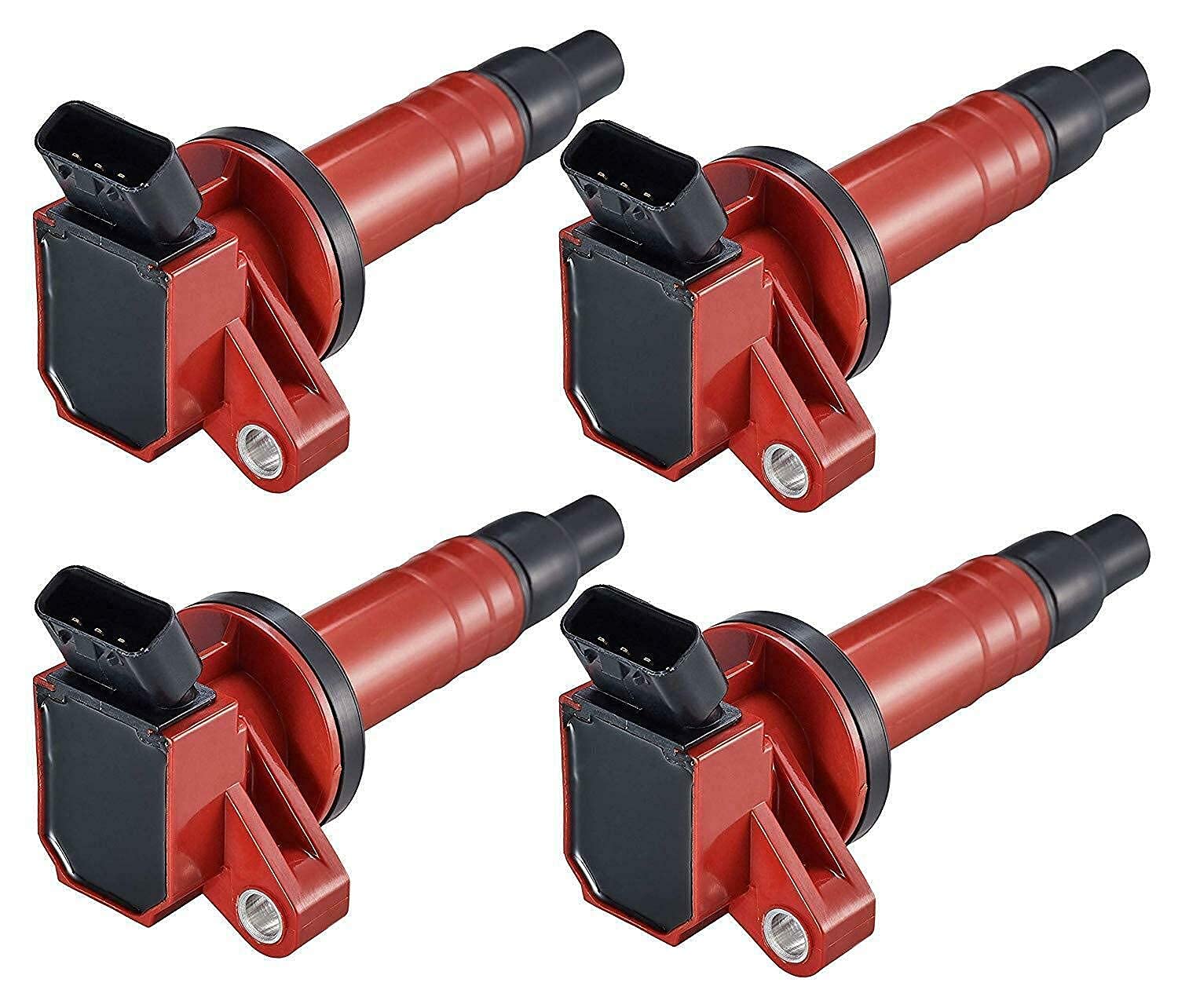 4-Piece High Performance Racing Ignition Coil Pack & Platinum Spark Plug Set - Compatible with Toyota Pontiac Vibe Celica Corolla Matrix MR2 Spyder 1999-2008 1.8L L4 Engine - Perfect for Engine Tuning, Performance Upgrades & Smoother Acceleration