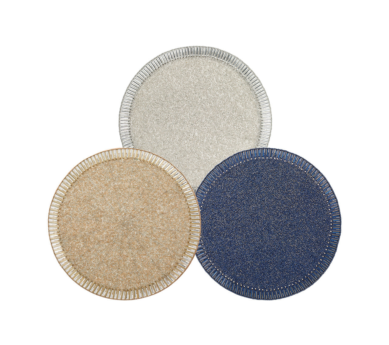 Premium Bevel Edge Placemats Set of 4 - Elegant Table Setting for Dinner Parties, Holidays & Everyday Dining - Waterproof & Heat Resistant Round Place Mats for Home Decor