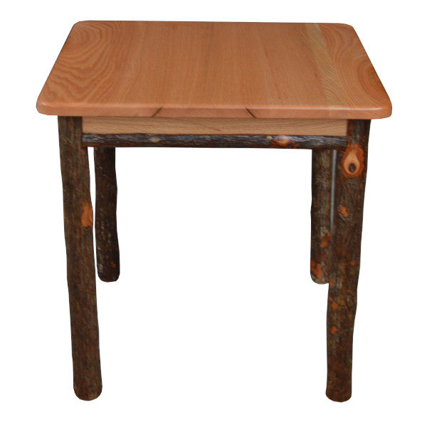 Solid Hickory Wood End Table - Sturdy & Stylish Nightstand for Living Room, Bedroom, or Office - Perfect for Coffee, Books, and Decor