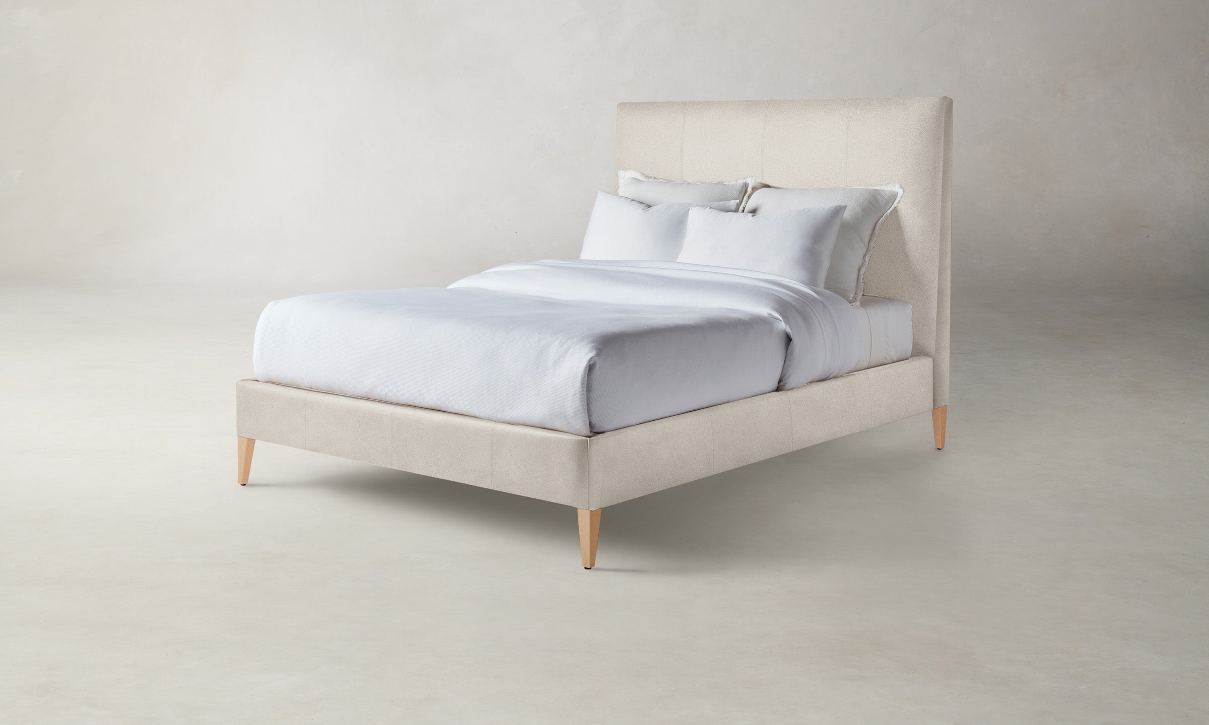 The Essex Bed - Premium Nubuck Leather Upholstered Bed Frame for Luxurious Bedroom Decor | Perfect for Master Bedrooms & Guest Rooms
