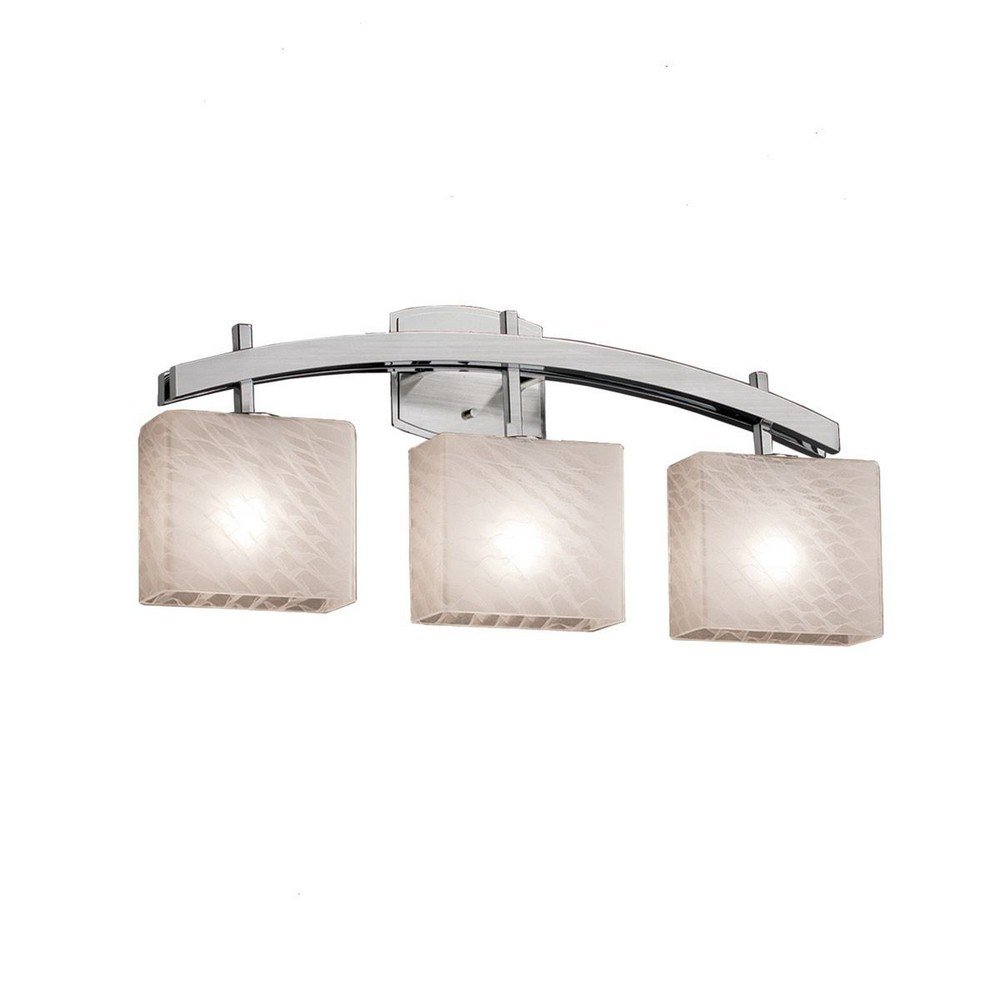 FSN-8593-55-OPAL-CROM-LED3-2100 Archway 3 Rectangle Shade LED Bathroom Light Bar in Polished Chrome - Modern Vanity Lighting for Bathroom, Powder Room & Dressing Area