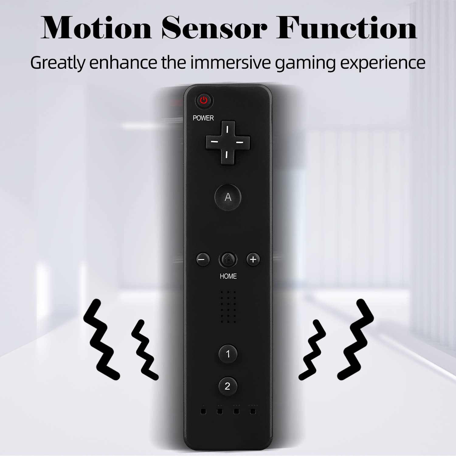 OSTENT Motion Sensor Remote Controller & Wired Nunchuck Combo for Nintendo Wii - Black | Wireless Gaming Accessories for Wii Sports, Mario Kart & Family Game Night