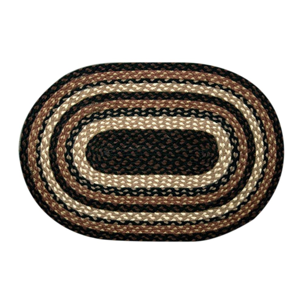 Premium Earth Rugs 5' x 8' Oval Area Rug in Mocha/Frappuccino - Soft Non-Slip Living Room Rug for Bedroom, Dining Room & Home Decor