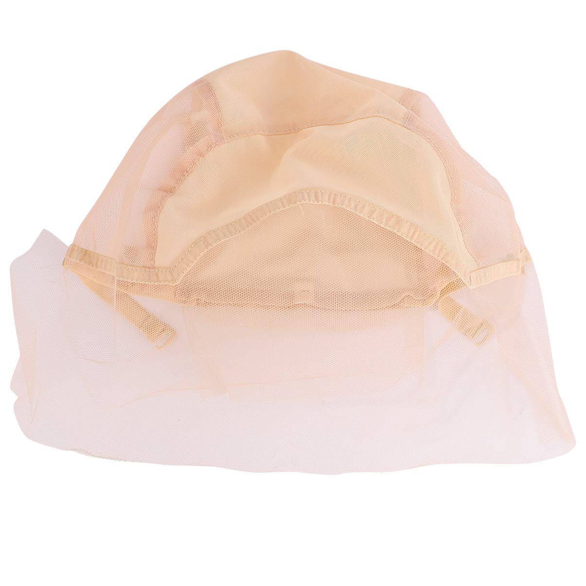 EXCLUZO Adjustable Front Lace Wig Cap with Elastic Strap - Breathable Mesh Hairnet for Women (Beige) | Perfect for Wig Making, Cosplay & Daily Hair Protection
