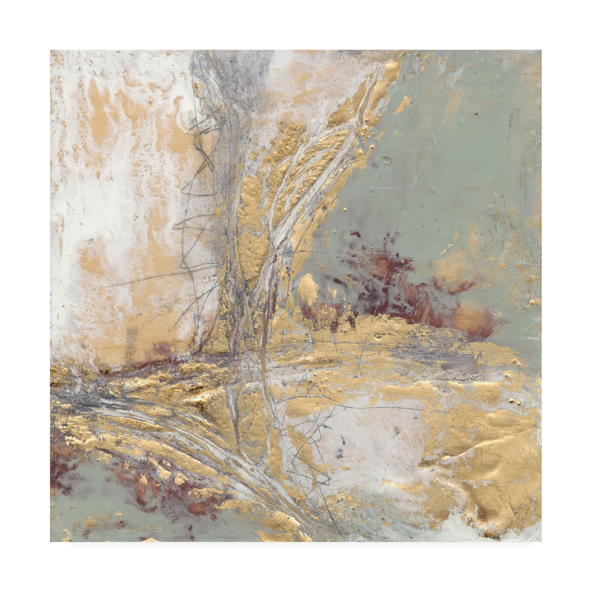 Jennifer Goldberger Gilded Circuit II Framed Wall Art Print - 18x18 Inches, Modern Home Decor for Living Room, Bedroom & Office