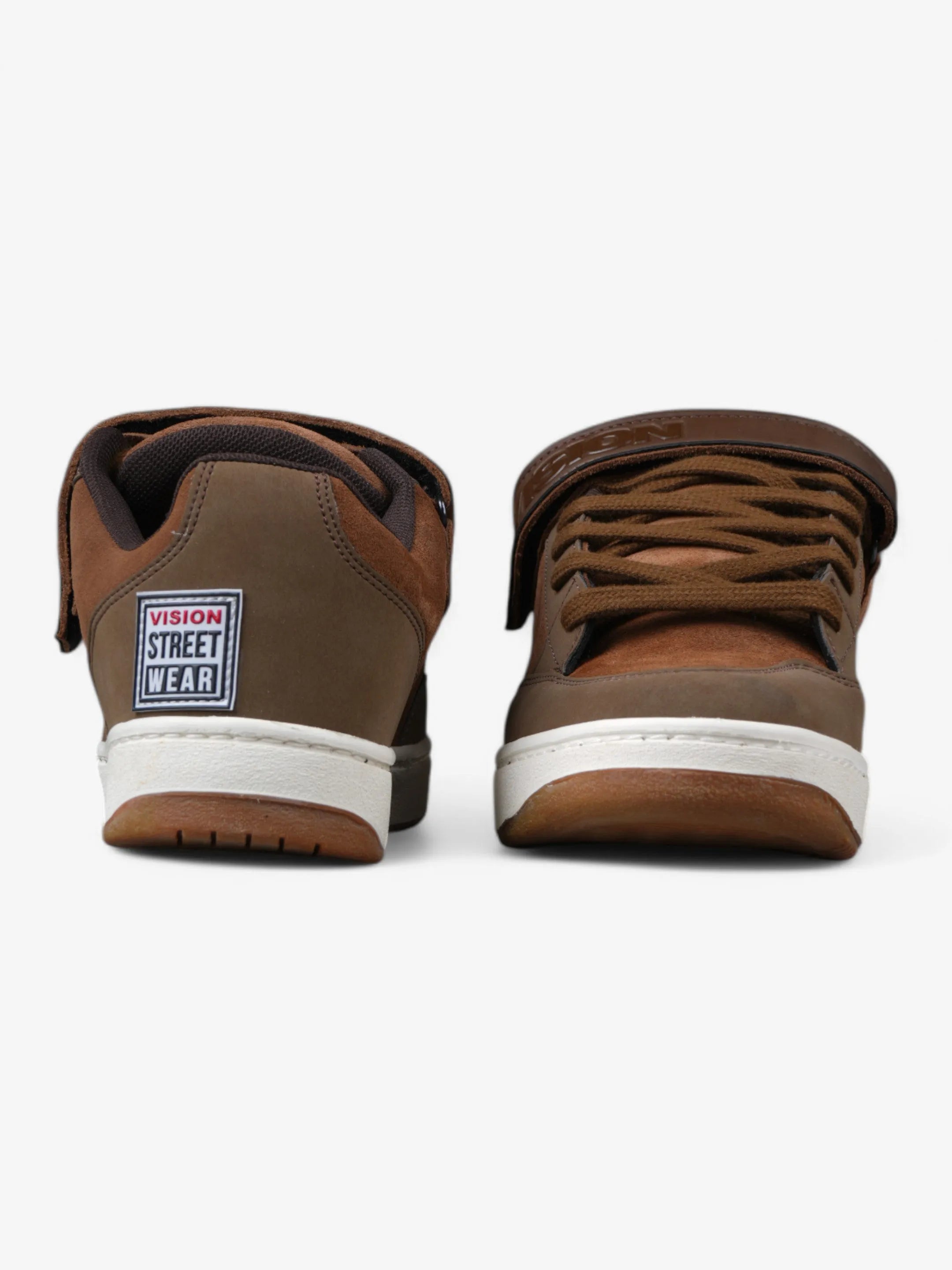 Vision Street Wear MC1400 Low Top Skate Shoes for Men - Brown Suede Sneakers for Casual Wear & Skateboarding
