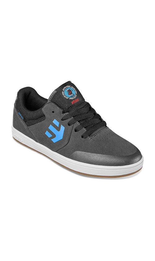 Etnies x Santa Cruz Marana Youth Skate Shoes - Grey/Black/Blue - High-Performance Skateboard Sneakers for Kids & Teens - Perfect for Street Skating, Park Riding & Casual Wear
