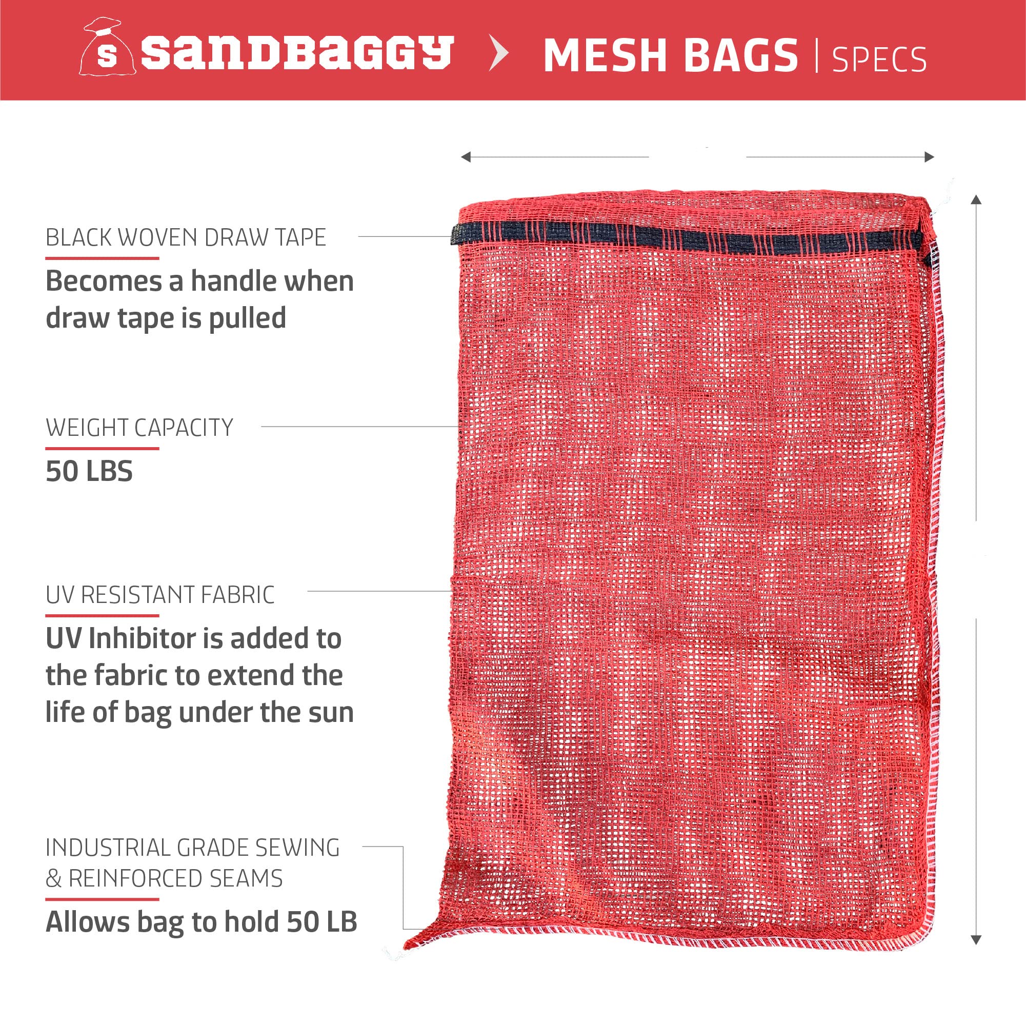 Sandbaggy Mesh Onion Produce Bags - Extra Large 21
