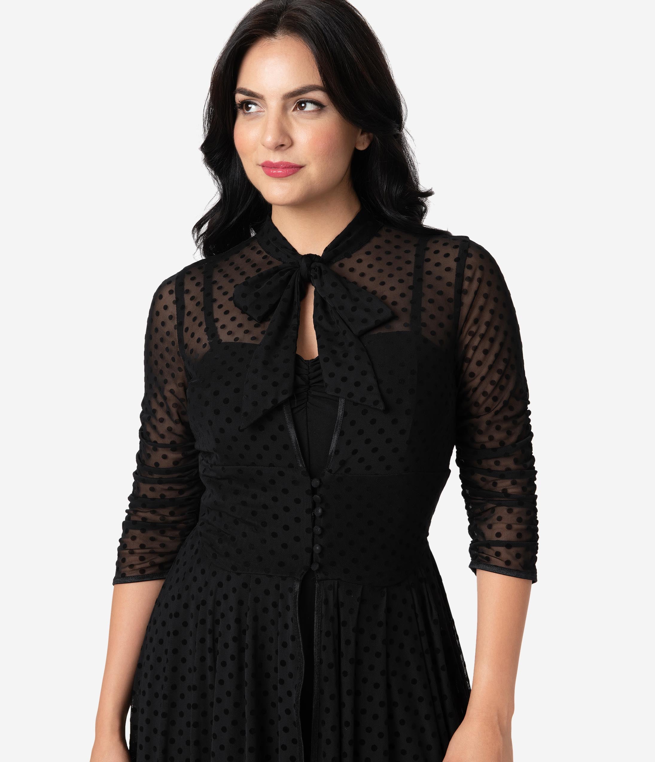 Vintage Black Swiss Dot Starlet Duster Coat - Retro 1950s Style Cardigan for Women | Perfect for Parties, Weddings & Special Occasions