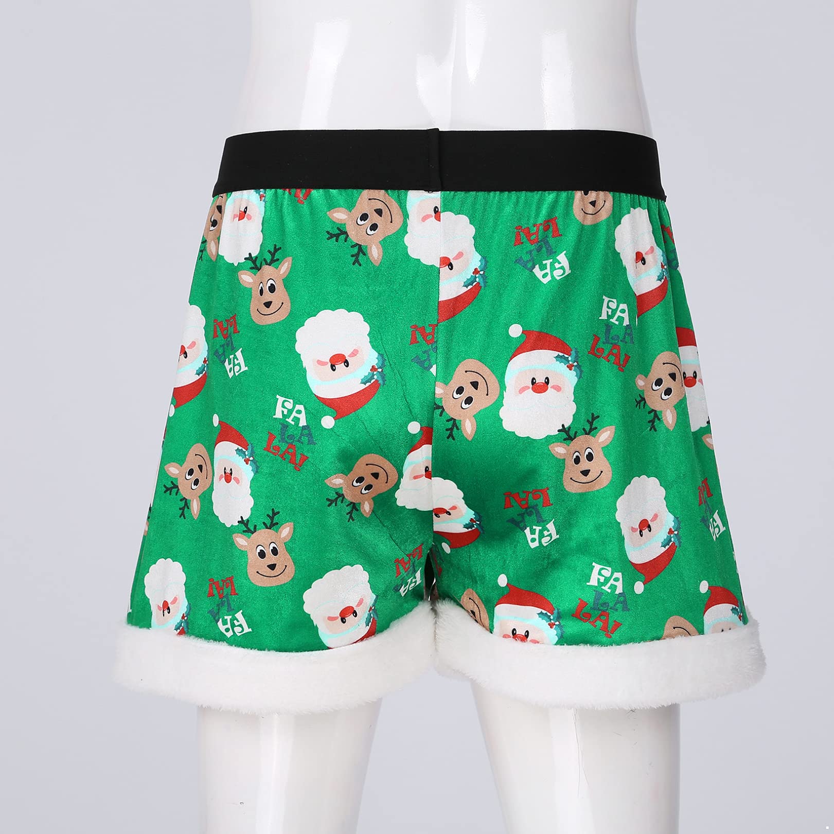 FEESHOW Men's Christmas Holiday Santa Claus Boxer Shorts - Festive Underwear for Xmas Parties & Gifts