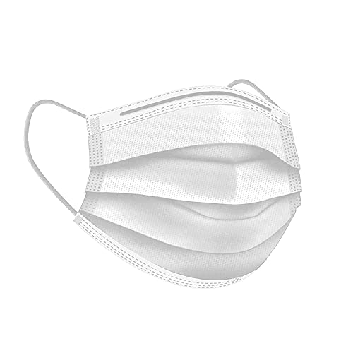 CRUZINE 100-Pack 3-Ply Disposable Surgical Face Masks for Men & Women - Breathable Melt-Blown Fabric for Daily Protection, Work, Travel & Public Safety
