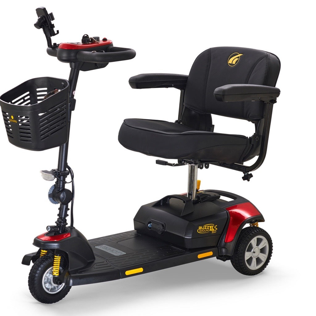 Golden Technologies BuzzAround XL 3-Wheel Mobility Scooter for Adults - Lightweight & Portable Electric Scooter for Seniors - Indoor/Outdoor Use for Shopping, Parks & Travel