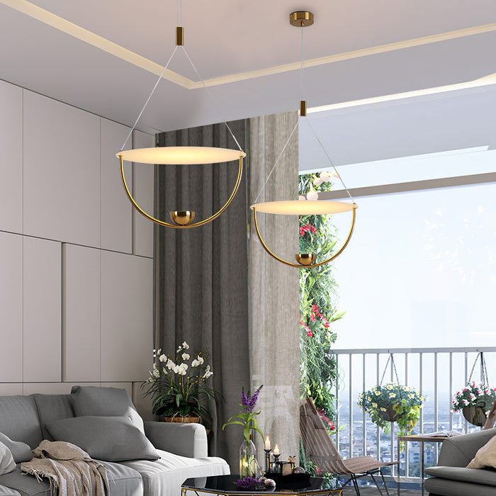 Aurelia Disc Pendant Lamp - Modern Scandinavian Hanging Light Fixture for Dining Room, Kitchen Island & Bedroom Lighting