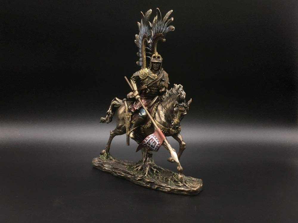 Polish Hussar Knight in Full Armor with Sabre Sword - 12.6 Inch Collectible Figurine | Medieval Decor, Gift for History Enthusiasts