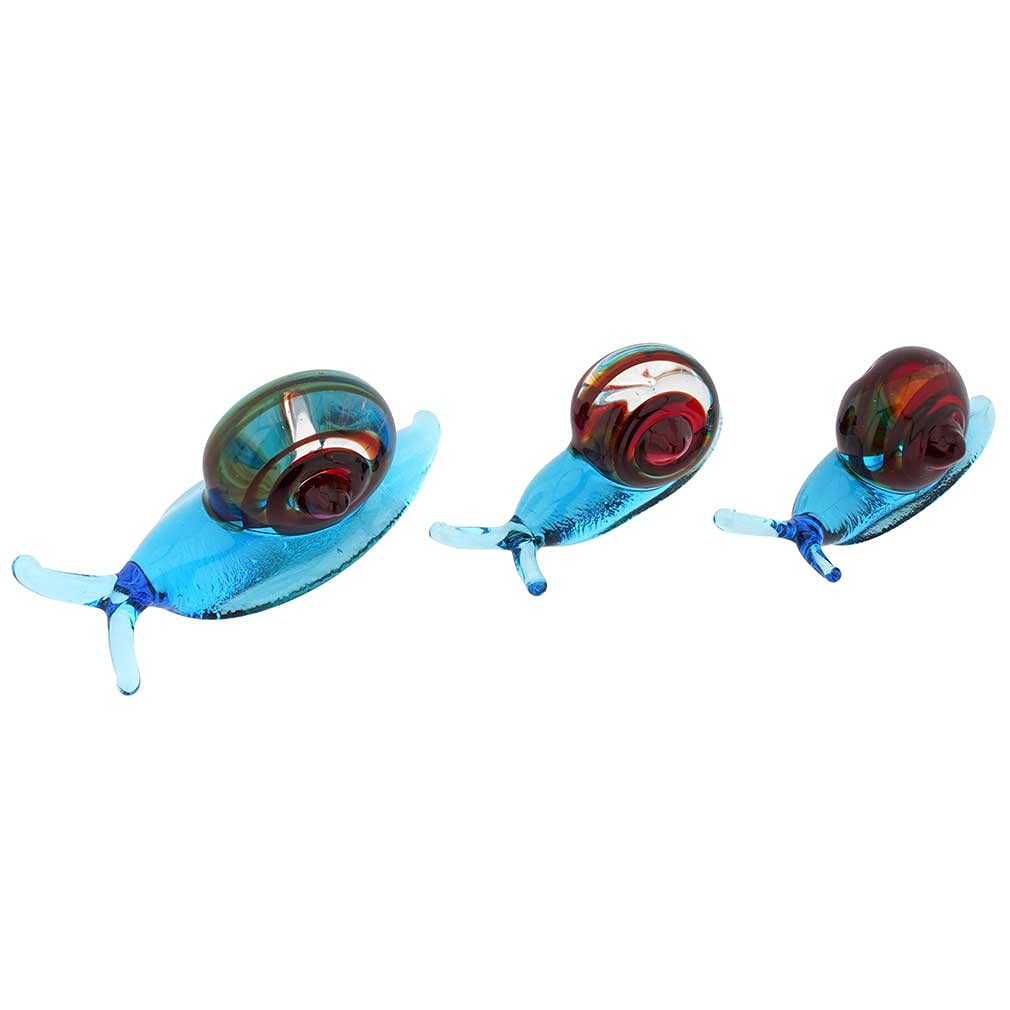 Authentic Murano Glass Snail Figurine from Venice - Handcrafted Italian Art Glass Collectible for Home Decor, Gift & Office Display
