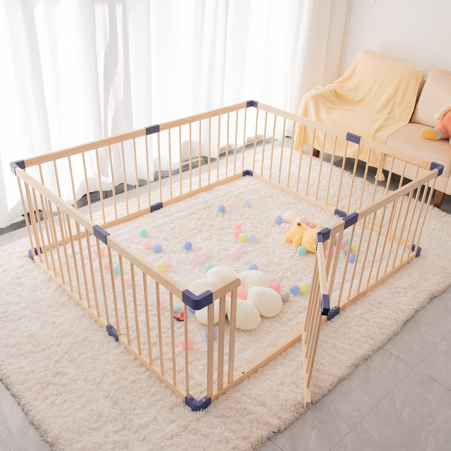 6-in-1 Convertible Baby Crib to Toddler Bed with 5-Piece Bedding Set & Mosquito Net - Pink | Nursery Furniture for Newborns, Infants & Kids | Perfect for Small Spaces, Daycare & Travel Use