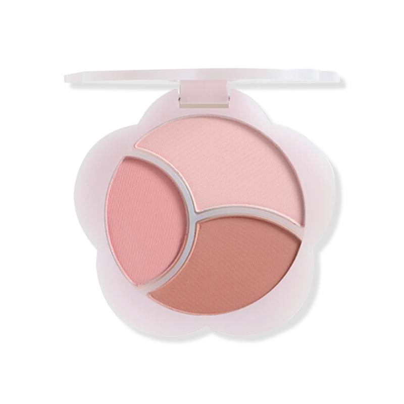 Biya Floral Soft Focus Trio Blush Palette - Natural Blush Makeup Set for Cheeks, Buildable & Blendable Powder Blush for Day & Night Makeup Looks - Perfect for Everyday Wear, Date Night & Special Occasions