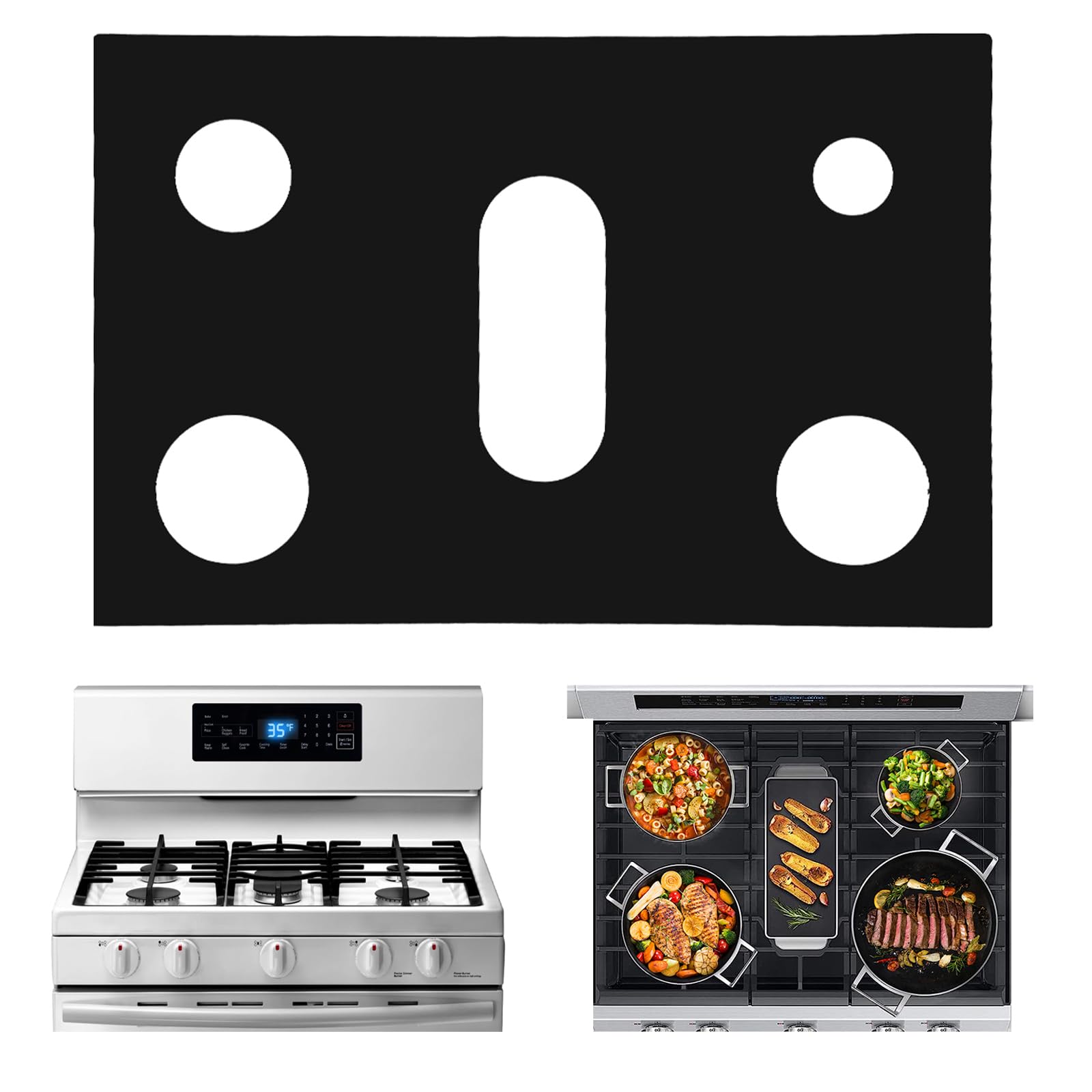 Samsung Stove Top Covers - Reusable Silicone Gas Burner Protector, 16.26