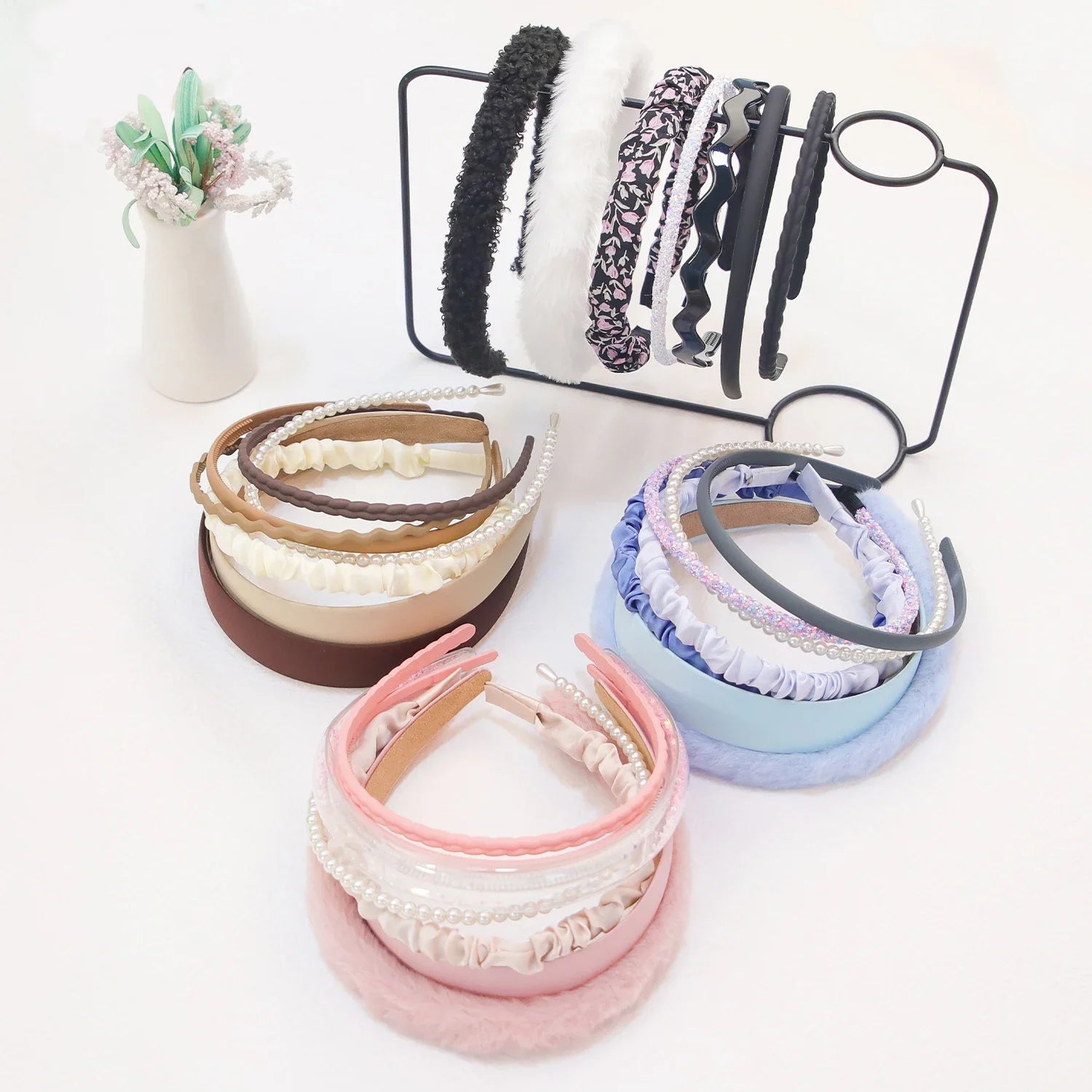 7 Pcs Pearl Headbands for Women - Elegant Hair Accessories for Weddings, Parties & Everyday Wear
