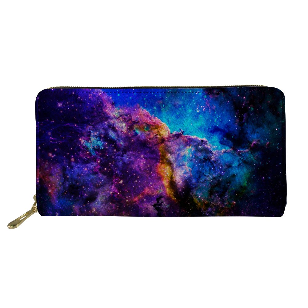 UNICEU Women's Galaxy Print Zipper Wallet Clutch Purse - PU Leather Credit Card Holder & ID Organizer - Perfect for Parties, Dating, and Night Out Accessories