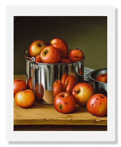 Levi Wells Prentice Apples in a Tin Pail - Vintage Still Life Art Print - Perfect for Home Decor, Office Wall Art & Gift Ideas