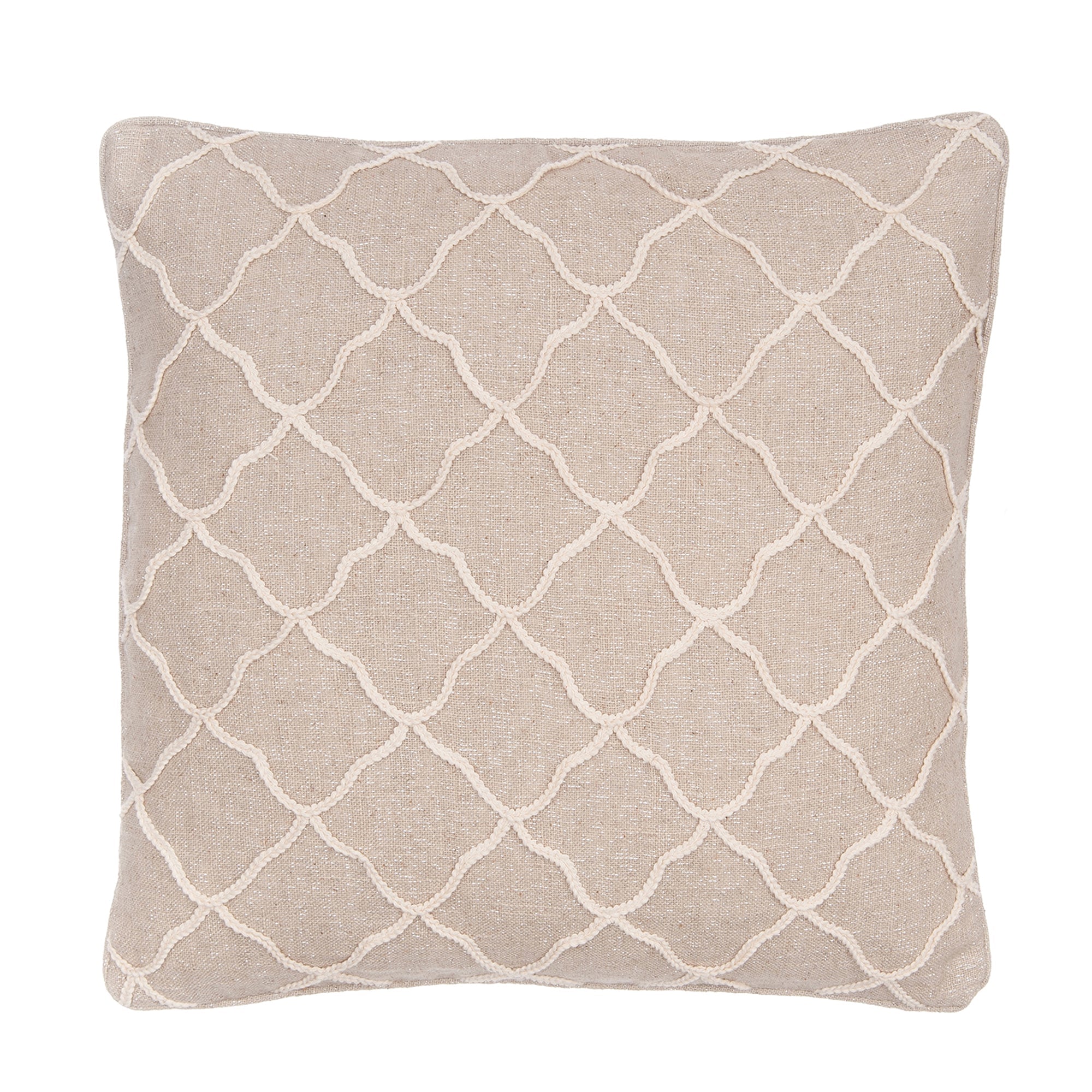 Palladium Rope Sparkle Burlap Pillow - Decorative Throw Pillow for Sofa, Bed & Home Decor - Boho Chic Farmhouse Style Cushion Cover