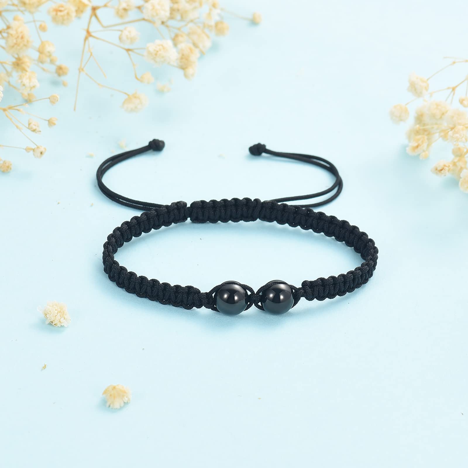 Heart Ball Urn Cremation Jewelry Bracelet - Adjustable Braided Rope Bangle for Ashes - Stainless Steel Memorial Keepsake Gift for Women & Girls - Perfect for Honoring Loved Ones at Weddings, Anniversaries & Special Occasions