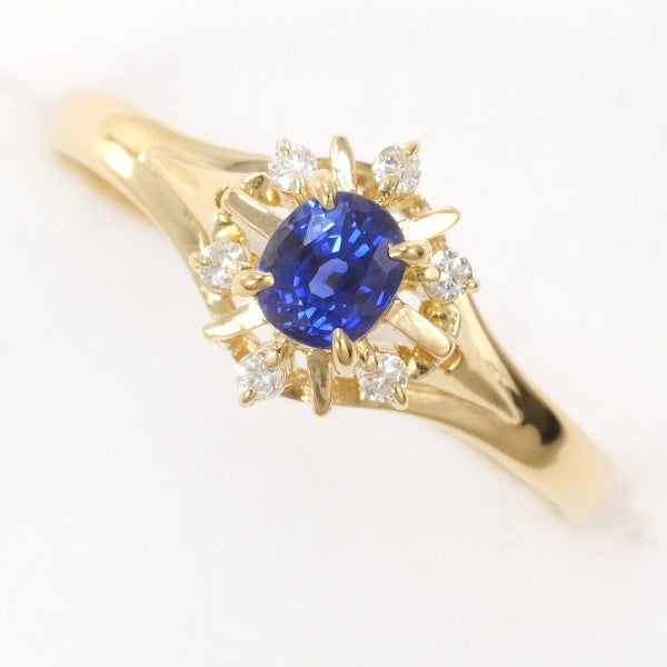 18K Yellow Gold Sapphire Diamond Ring for Women - Elegant Engagement, Wedding, Anniversary Gift - Perfect for Special Occasions & Everyday Luxury