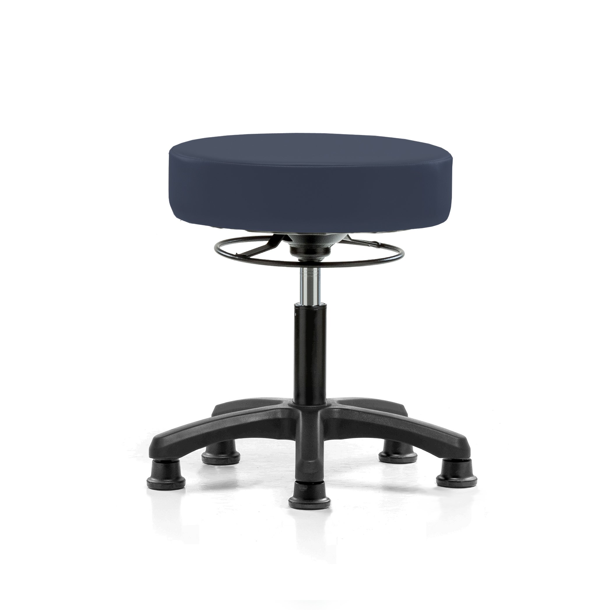 Perch Life Adjustable Height Stool with Stationary Caps - 18-23 Inch Desk Stool, 250 lb Capacity (Imperial Blue Vinyl) - Perfect for Home Office, Standing Desks & Kitchen Counter Workstations